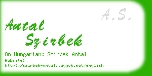 antal szirbek business card